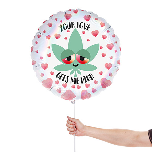 Your Love Gets Me High Valentines Round Foil Helium Balloon 46cm / 18 in Product Gallery Image