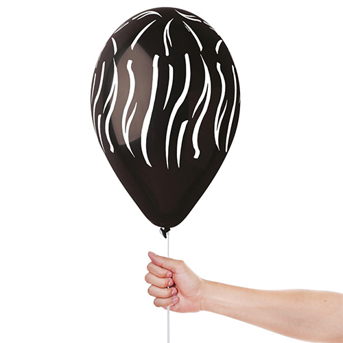 Zebra Print Latex Balloons 33cm / 13 in - Pack of 6 Product Gallery Image