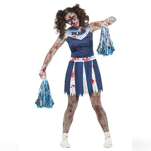 Zombie Cheerleader Girls Fancy Dress Costume Teens Extra Small Product Gallery Image