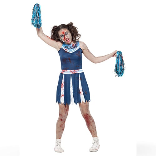 Zombie Cheerleader Girls Fancy Dress Costume Teens Extra Small Product Gallery Image