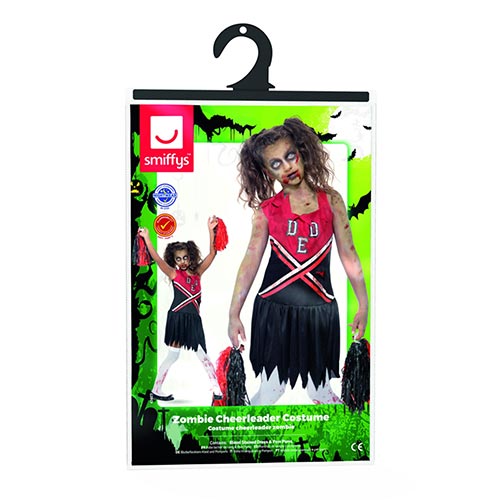 Zombie Cheerleader Girls Fancy Dress Costume Kids Large - Age 10-12 Product Gallery Image