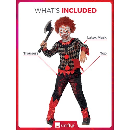 Zombie Clown Deluxe Fancy Dress Costume Kids Unisex Small - Age 4-6 Product Gallery Image