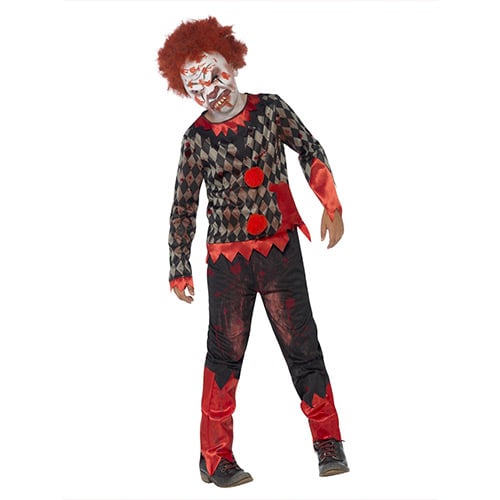 Zombie Clown Deluxe Fancy Dress Costume Kids Unisex Large - Age 10-12 Product Gallery Image