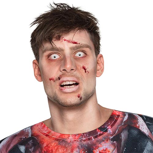 Zombie White Halloween Contact Lenses Fancy Dress Accessory View 2