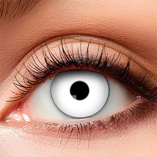 Zombie White Halloween Contact Lenses Fancy Dress Accessory