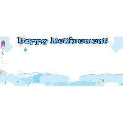 Happy Retirement Traditional Design Small Personalised Banner- 4ft x 2ft