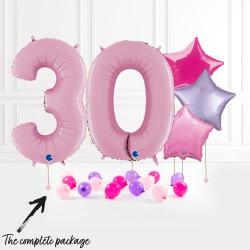 Inflated Pastel Pink Birthday Balloon Numbers Product Gallery Image