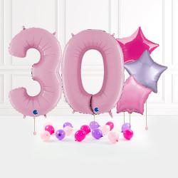 Inflated Pastel Pink Birthday Balloon Numbers Product Gallery Image