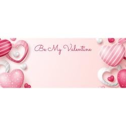 Be My Valentine Hearts Design Small Personalised Banner – 4ft x 2ft