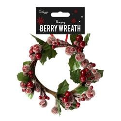 Berry Mini Wreath Christmas Hanging Decoration 11cm