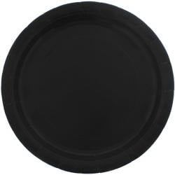 Black Round Paper Plates 22cm - Pack of 16