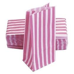 Classic Pink Candy Stripe Paper Sweet Bags - Pack of 100