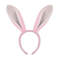 Easter Pink Fluffy Bunny Ears Headband 28cm