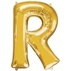 Party Time R Letter Foil Gold Balloon