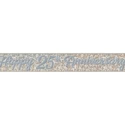 Happy 25th Anniversary Holographic Foil Banner 365cm