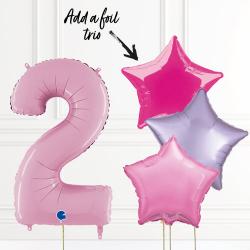 Inflated Pastel Pink Birthday Balloon Numbers Product Gallery Image