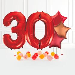 Inflated Red Birthday Balloon Numbers Product Gallery Image