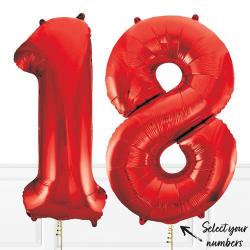 Inflated Red Birthday Balloon Numbers Product Gallery Image