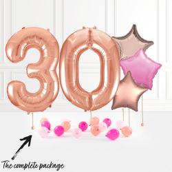 Inflated Rose Gold Birthday Balloon Numbers Product Gallery Image