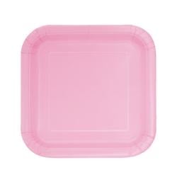 Lovely Pink Square Paper Plates 17cm - Pack of 16