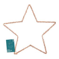 Rose Gold Glitter Star Hanging Decoration 35cm