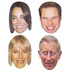 Royal Family Economy Cardboard Face Masks - Pack of 4