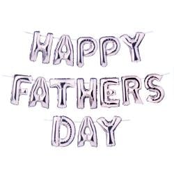 Silver Happy Fathers Day Air Fill Foil Balloon Banner 40cm