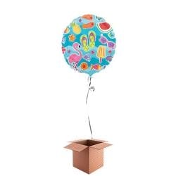 Summer Fun Round Foil Balloon - Inflated Balloon in a Box