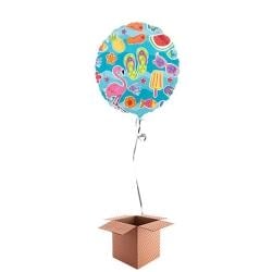 Summer Fun Round Foil Balloon - Inflated Balloon in a Box