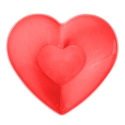 Valentines Red Heart Plastic Reusable Serving Bowl 21cm