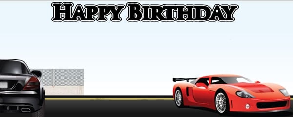 Super Car Fanatic Design Small Personalised Banner - 4ft x 2ft Product Image