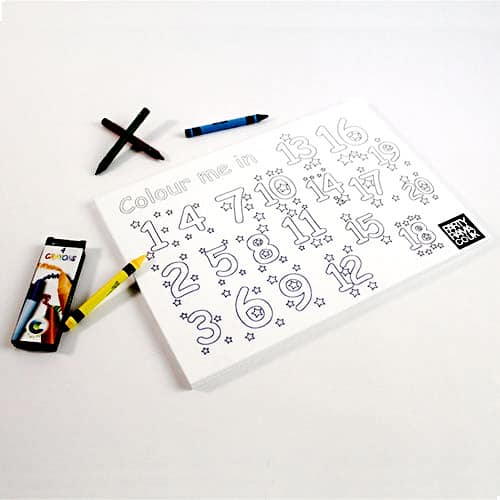 123 Colouring Themed A4 Colouring Sheet With 4 Crayon Product Image