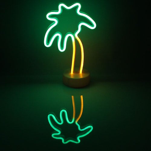 Palm Tree Shaped Neon Standing Light Centrepiece Table Decoration 28cm Product Gallery Image