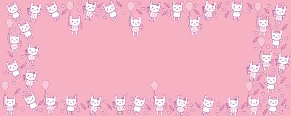  Kawaii  Kittens Balloons And Hearts Design Large 