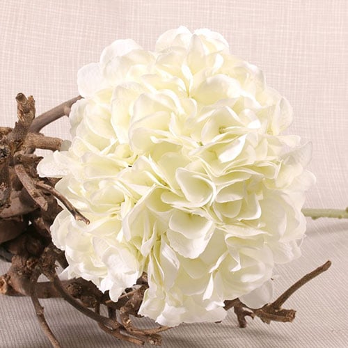 Cream Short Stem Hydrangea Artificial Silk Flower 51cm