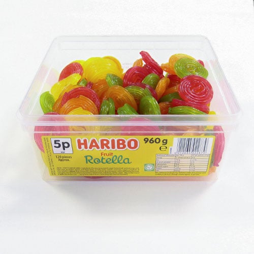 Haribo Rotella Drum Fruit Flavour Jelly Sweets - Pack of 120