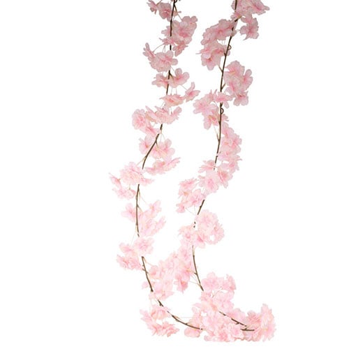 Pink Blossom Artificial Silk Flowers Garland 210cm