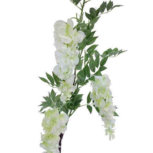 White 3 Head Wisteria Artificial Flower 122cm