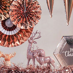 Rose Gold Christmas Party Supplies