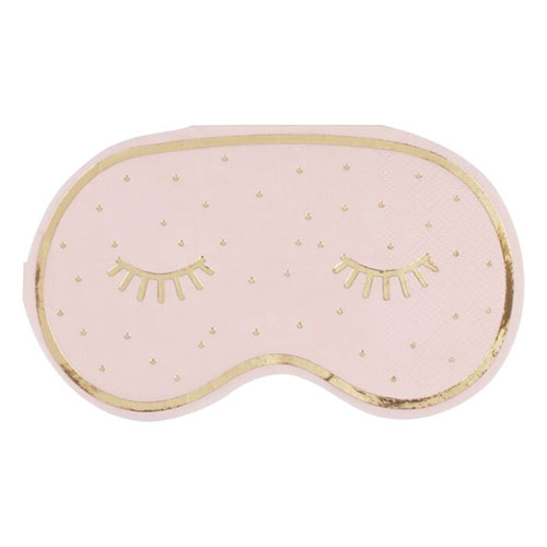 Pamper Party Gold Foiled Eye Mask Shaped Napkins 16cm - Pack of 16 Product Gallery Image