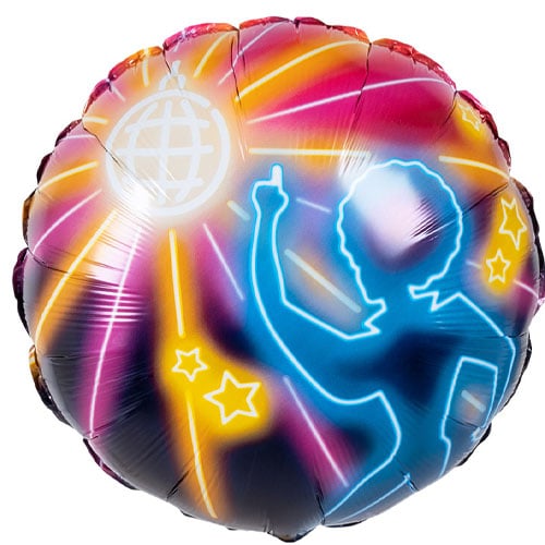 Disco Fever Two-Sided Round Foil Helium Balloon 45cm / 18 in Product Gallery Image