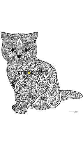 Cute Kitten Design Colour Craft Star Mini Cardboard Cutout 90cm