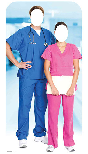 Doctor & Nurse Stand In Lifesize Cardboard Cutout 190cm