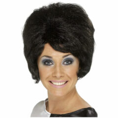 60s Beehive Black Wig