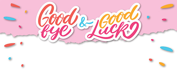 Good Bye Good Luck Design Small Personalised Banner 4ft x 2ft | Partyrama