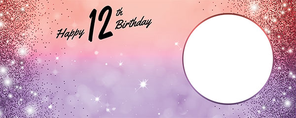 Happy 12th Birthday Sparkles Red Purple Design Large Personalised ...