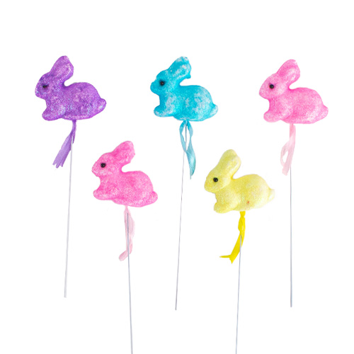 Mini Easter Bunny Picks Decorations - Pack of 5 | Partyrama