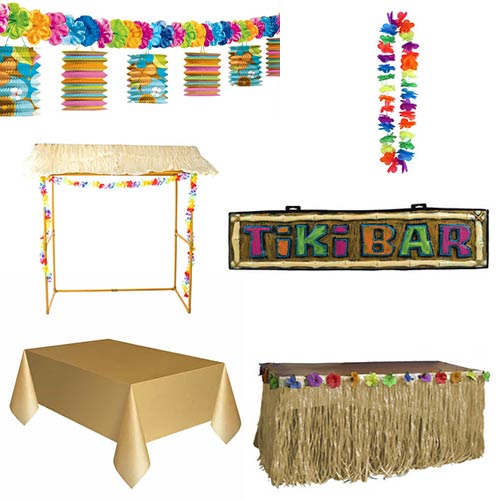 Hawaiian Tiki Hut Bar Deluxe Decoration Kit | Partyrama