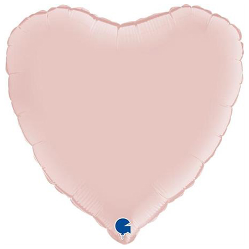 Satin Pastel Pink Heart Shape Foil Helium Balloon 46cm / 18 in | Partyrama