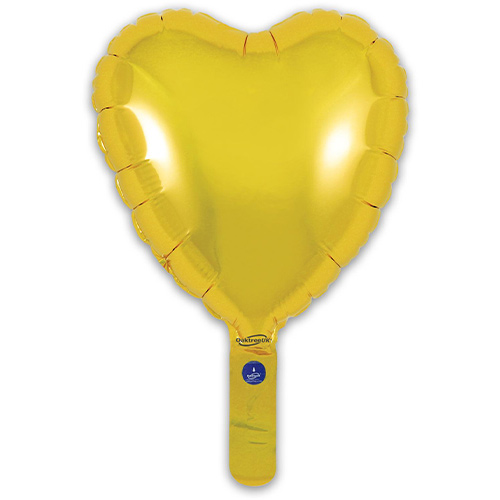 Gold Heart Air Fill Foil Balloon 23cm / 9 in - Pack of 5 | Partyrama